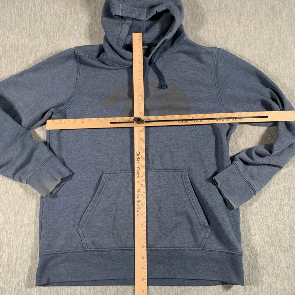 The‎ North Face Hoodie Mens Medium Blue Bear Graphic Fleece Pullover Sweatshirt